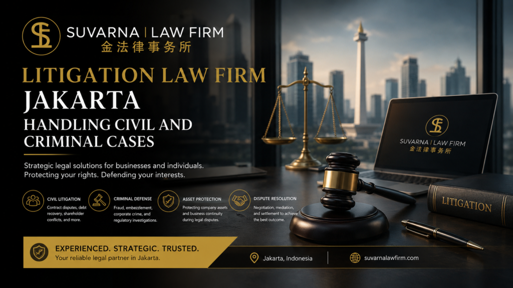 Litigation Law Firm Jakarta handling civil and criminal cases for businesses and individuals