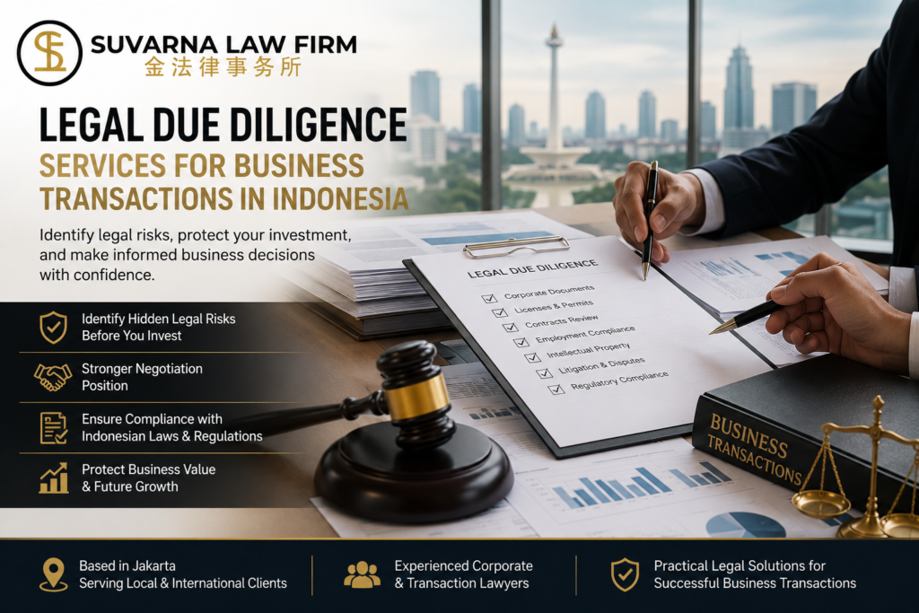 Legal Due Diligence lawyers reviewing corporate documents for a business transaction in Jakarta, Indonesia.